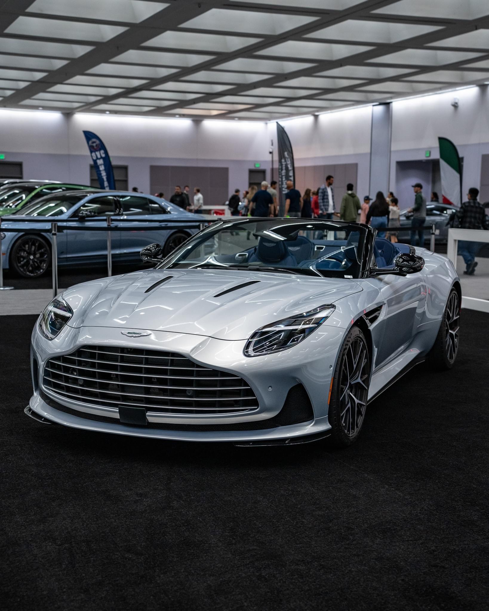 Luxury sports car auto show display